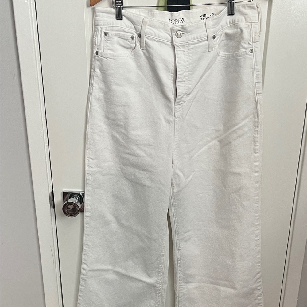 J. Crew Ivory Wide Leg Pants